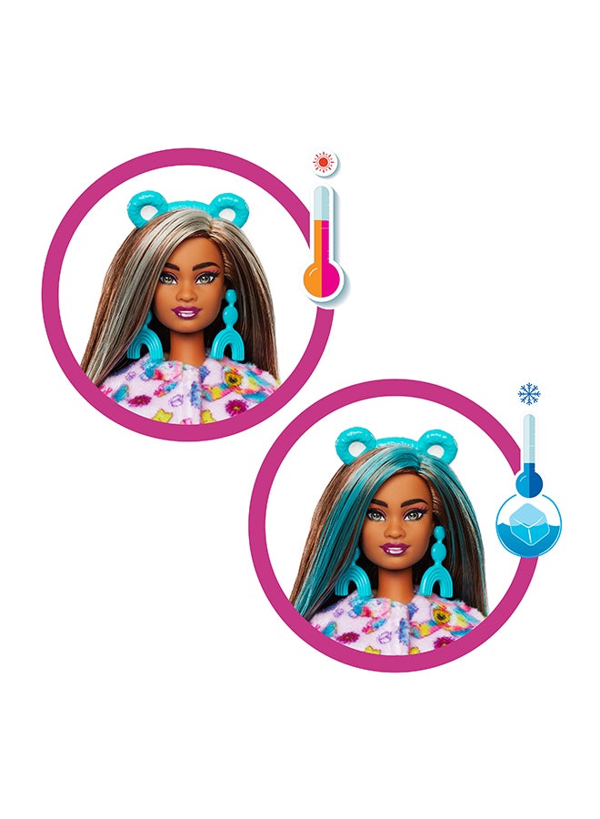 Barbie Cutie Reveal Care Bears Doll & Accessories, Series 2 Good Vibes Bear With 10 Surprises Including Color Change & Mini Bear - Image 2