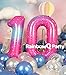 RainbowQ Party 10 Balloon Number 40 Inch for Boy or Girl Big Starry 09 Foil Mylar Large 10 Number Balloons Happy 10th Birthday Party Anniversary Decorations Supplie - Image 4