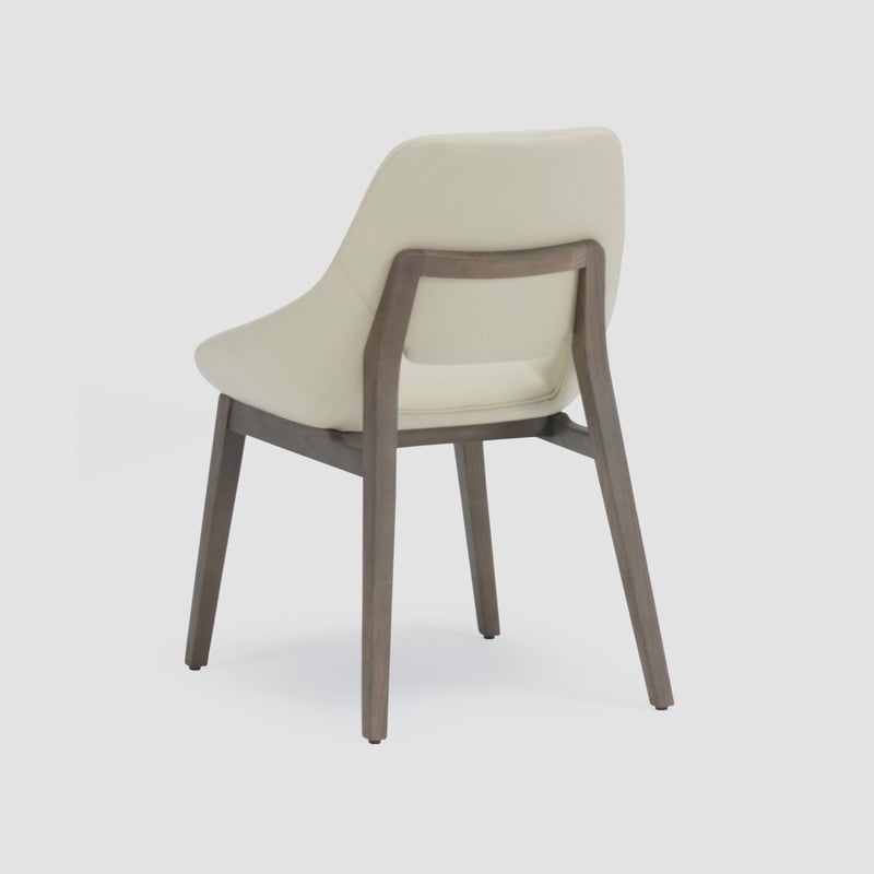 AL HUZAIFA FURNITURE Drake Dining Chair In Microfiber, With Ash Solid Wood Legs - Image 5