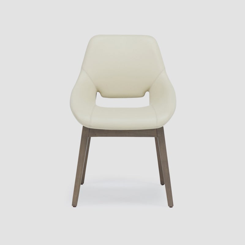 AL HUZAIFA FURNITURE Drake Dining Chair In Microfiber, With Ash Solid Wood Legs - Image 2