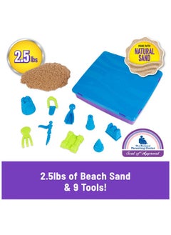 Kinetic Sand Kinetic Sand, Deluxe Beach Castle Playset with 2.5lbs of Beach Sand, Molds & Tools, Sensory Toys, Christmas Gifts for Kids Ages 3+  - Image 2