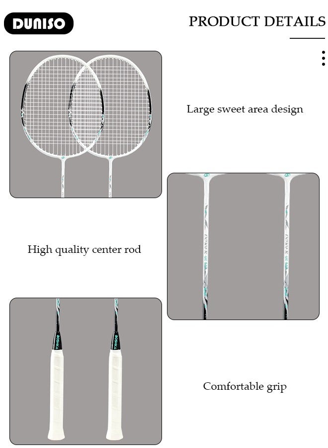 DUNISO مجموعة مضارب بادل مكونة من 2، مضارب بادل من سبائك الحديد تشمل حقيبة بادل، 3 كرات بادل، 2 قبضة مضرب للمبتدئين لألعاب الهواء الطلق في الفناء الخلفي، اللعب اليومي والتدريب - Image 5