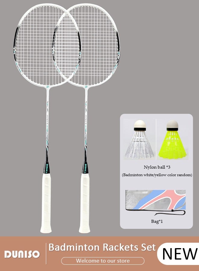 DUNISO مجموعة مضارب بادل مكونة من 2، مضارب بادل من سبائك الحديد تشمل حقيبة بادل، 3 كرات بادل، 2 قبضة مضرب للمبتدئين لألعاب الهواء الطلق في الفناء الخلفي، اللعب اليومي والتدريب - Image 1