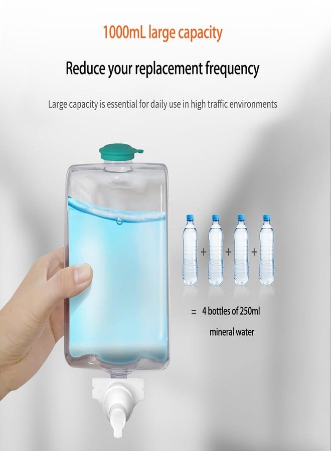 CHUANGDIAN Hand Press Foaming Soap Dispenser, 35oz (1000ml) Refillable Wall Mount Soap Dispenser, Durable ABS Plastic, for Commercial & Home, Semi-Transparent Black, CHUANGDIAN - Image 5