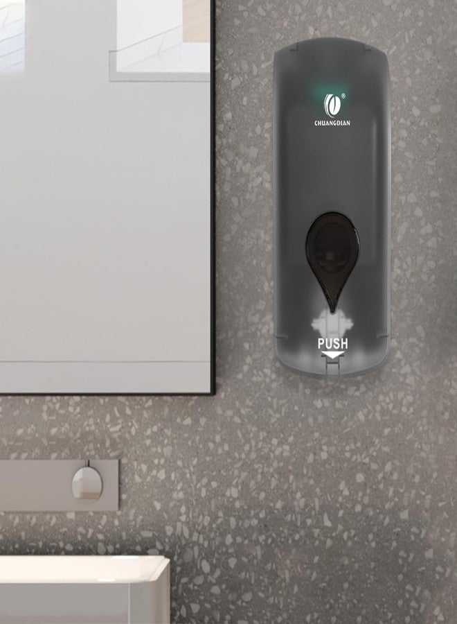 CHUANGDIAN Hand Press Foaming Soap Dispenser, 35oz (1000ml) Refillable Wall Mount Soap Dispenser, Durable ABS Plastic, for Commercial & Home, Semi-Transparent Black, CHUANGDIAN - Image 2