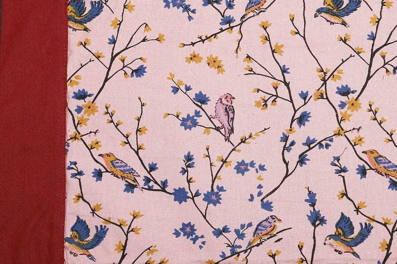 Dekor World Bird Printed Pink Table Cover - Image 2