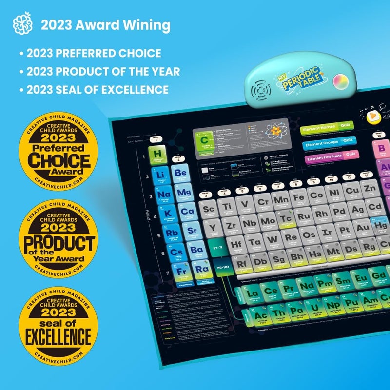 BEST LEARNING i-Poster My Periodic Table – Interactive Talking Periodic Table for Kids Ages 8-14 to Learn Elements, Symbols & Atomic Facts Through Sound and Quiz Play - Image 2