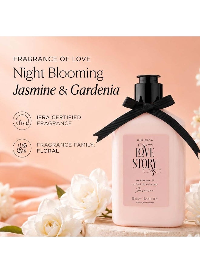 Kimirica Love Story Moisturizing Body Lotion |Gardenia and Night Blooming Jasmine | 270ml | Daily Moisturizer for All Skin Types |100% Vegan and Paraben Free - Image 4