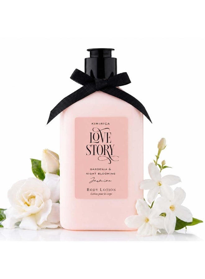 Kimirica Love Story Moisturizing Body Lotion |Gardenia and Night Blooming Jasmine | 270ml | Daily Moisturizer for All Skin Types |100% Vegan and Paraben Free - Image 1