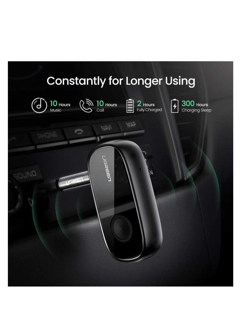 Bluetooth Aux Adapter, Bluetooth 5.0 Audio Receiver for Wireless Music Stream with Hand-free Call, aptX LL, 10H Play Time, Auto-Repair for Car Speaker, Headphone, Audio Sound System - Image 3