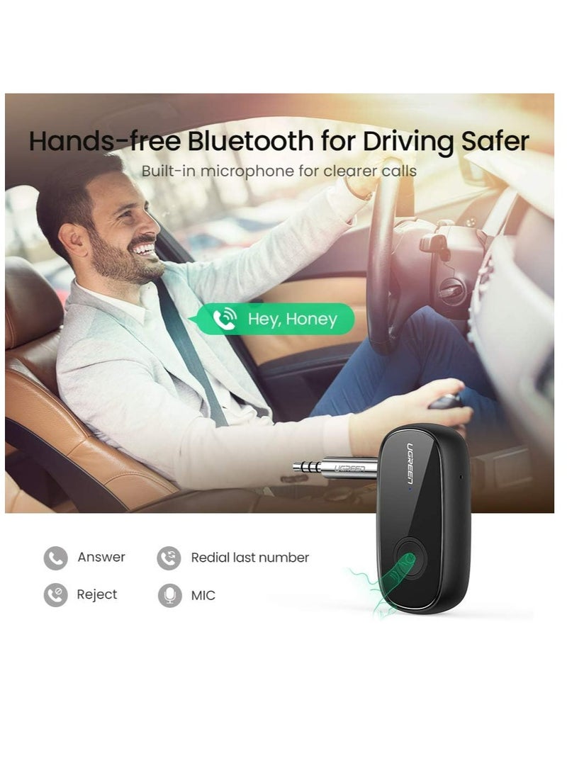 Bluetooth Aux Adapter, Bluetooth 5.0 Audio Receiver for Wireless Music Stream with Hand-free Call, aptX LL, 10H Play Time, Auto-Repair for Car Speaker, Headphone, Audio Sound System - Image 5