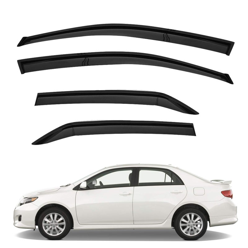 Smoke Side Window Visors Rain Guard Shade Deflector Replacement for 20092013 Toyota Corolla