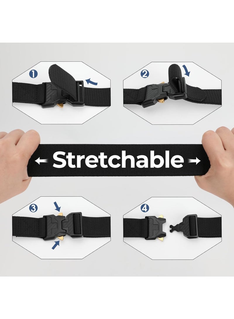 SOLARAE حزام تكتيكي للرجال من النايلون، أحزمة عمل للرجال، قابلة للتعديل، بدون مشبك معدني، حزام عسكري للمشي للرجال مع مشبك سريع التحRelease ثقيل، مناسب للعمل والسفر - Image 3
