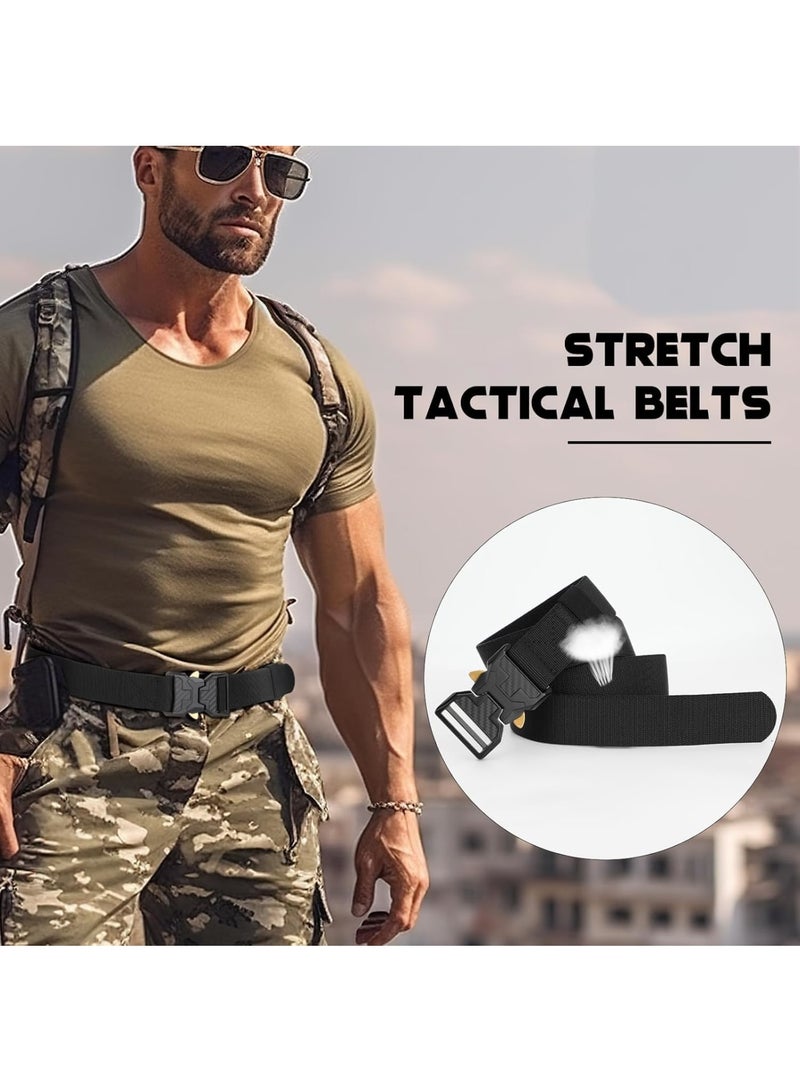 SOLARAE حزام تكتيكي للرجال من النايلون، أحزمة عمل للرجال، قابلة للتعديل، بدون مشبك معدني، حزام عسكري للمشي للرجال مع مشبك سريع التحRelease ثقيل، مناسب للعمل والسفر - Image 5