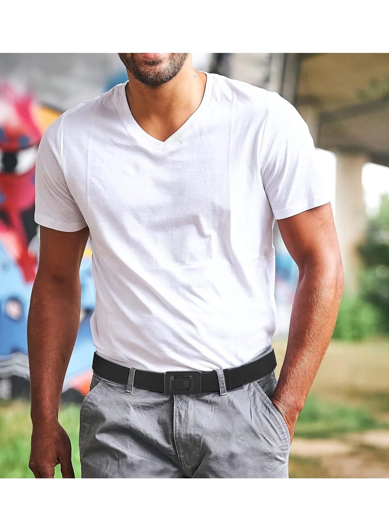 SOLARAE حزام تكتيكي للرجال من النايلون، أحزمة عمل للرجال، قابلة للتعديل، بدون مشبك معدني، حزام عسكري للمشي للرجال مع مشبك سريع التحRelease ثقيل، مناسب للعمل والسفر - Image 2