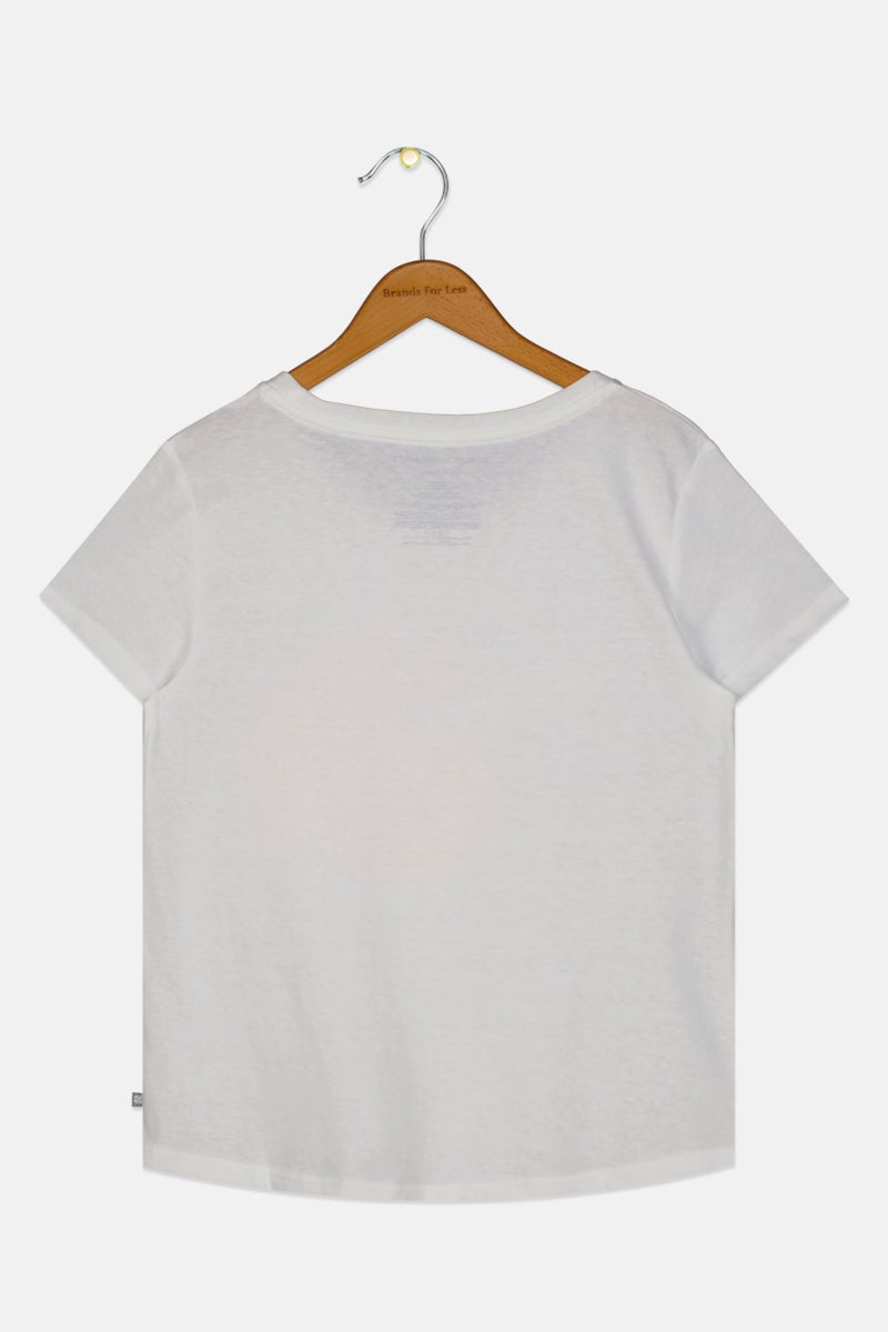 LUCKY BRAND Kids Girl Short Sleeves Graphic Print T-Shirt, White - Image 2