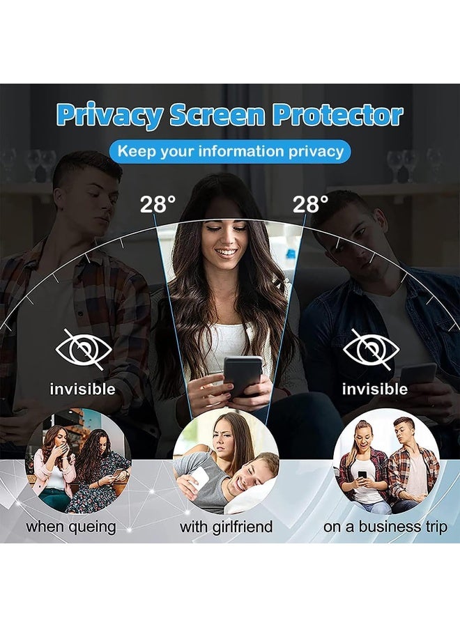 Muzz [2 Pack] Privacy Screen Protector for Honor X7c, Anti-Spy 9H Tempered Glass, Full Coverage, Scratch Resistant,28 ° Full Screen Anti-peeping (Honor X7c) - Image 2