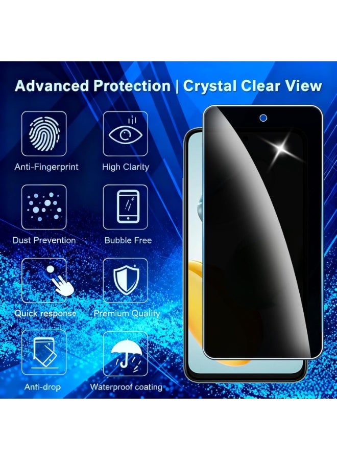 Muzz [2 Pack] Privacy Screen Protector for Honor X7c, Anti-Spy 9H Tempered Glass, Full Coverage, Scratch Resistant,28 ° Full Screen Anti-peeping (Honor X7c) - Image 1