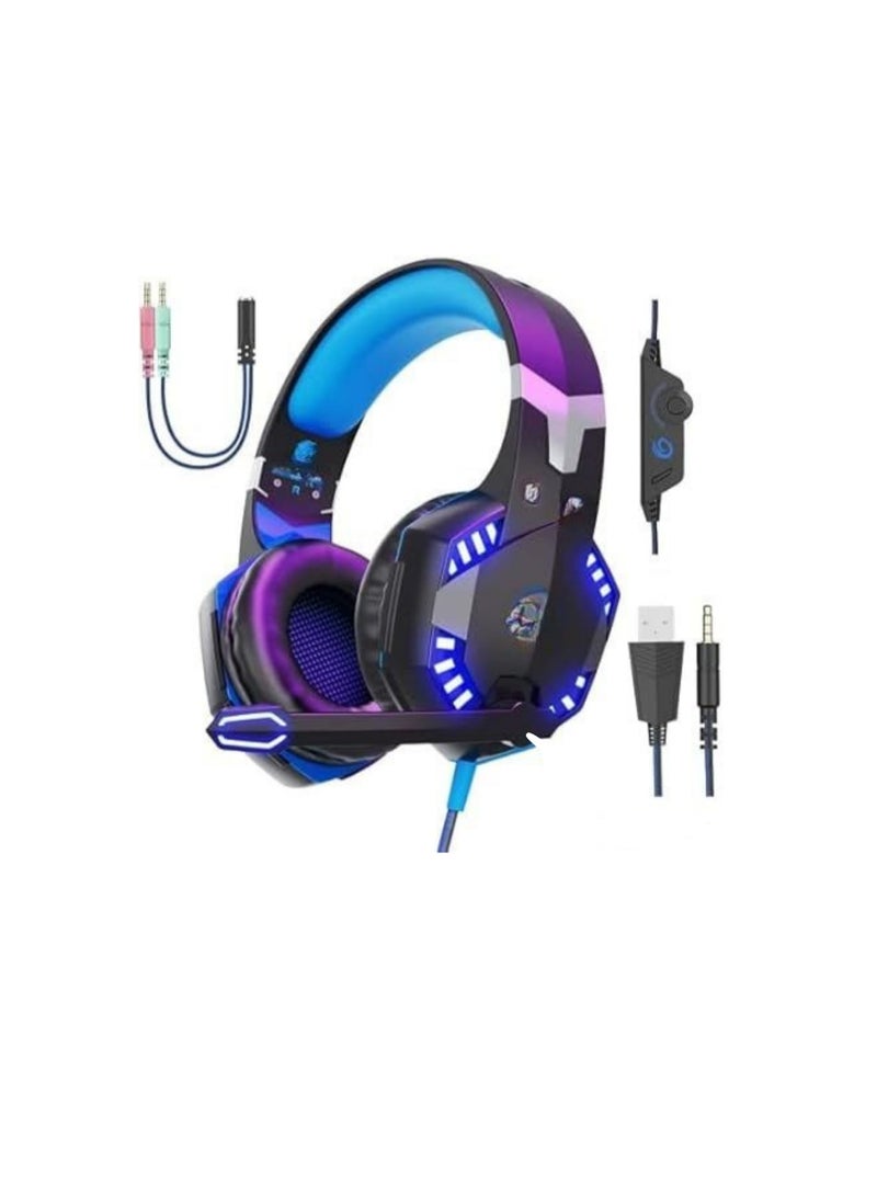 G2000 Gaming Headset – Bass Surround, Noise Cancelling Mic, Over-Ear, LED Lights, Compatible with PS5, PS4, Xbox, Mac, PC & More - Image 2