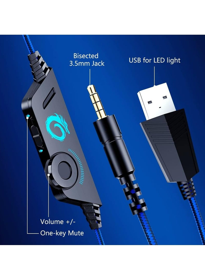 G2000 Gaming Headset – Bass Surround, Noise Cancelling Mic, Over-Ear, LED Lights, Compatible with PS5, PS4, Xbox, Mac, PC & More - Image 4