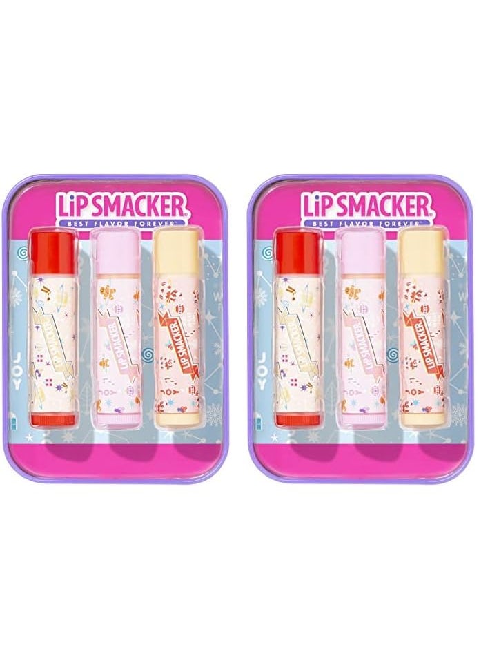 Lip Smacker Lip Smacker Holiday Christmas 3 pcs Flavored Lip Balm Tin Original  Best Pack of 2 