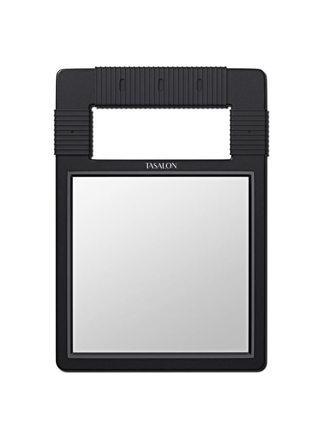 TASALON Hand Mirrors with Handle - Unbreakable Hand Mirror - Unbreakable Handheld Mirror with Silicone Handle for Barber Mirror, Salon Mirror, Makeup Mirror or Shower Mirror, Hand Held Mirror - Black  - Image 1