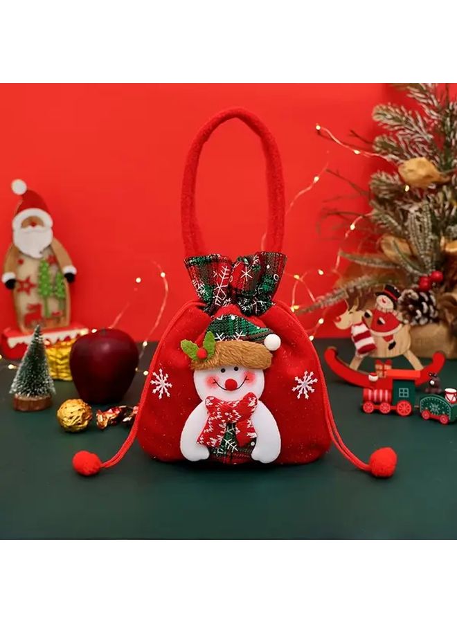 Christmas Gift Bag With Santa Claus Design Reusable Non Woven Fabric With Sturdy Handles - Image 5
