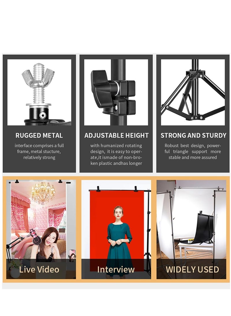GUDOO - Professional Photography Photo Backdrop Stand T-Shape Background Frame Support Stand with Clamps for Video Studio - Image 1