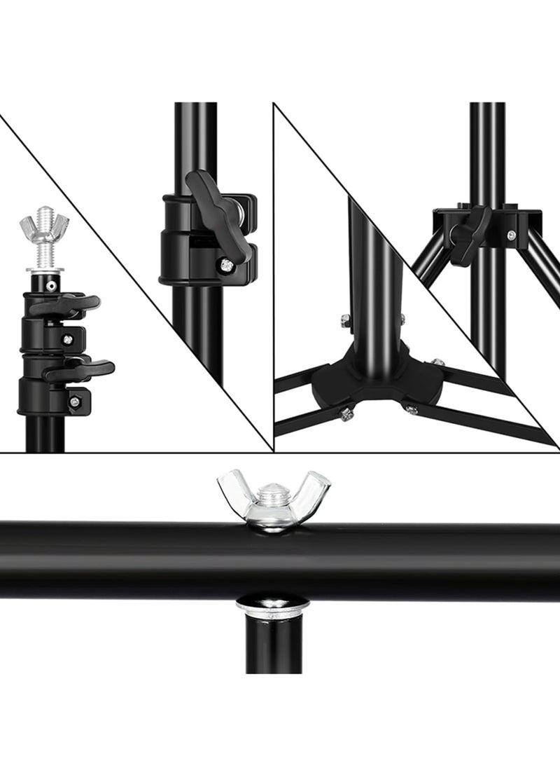 GUDOO - Professional Photography Photo Backdrop Stand T-Shape Background Frame Support Stand with Clamps for Video Studio - Image 1