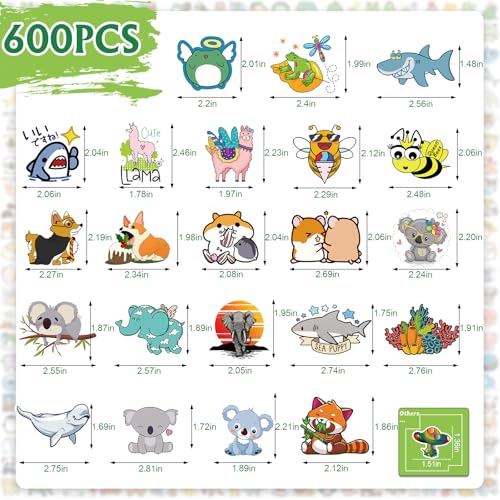 Arme 600Pcs Animal Stickers Pack, Colorful Vinyl Stickers for Water Bottles Computer Skateboad Phone Notebooks, Cute Animal Stickers Waterproof, Pet Stickers for Toddlers Kids Teens Girls Boys - Image 2