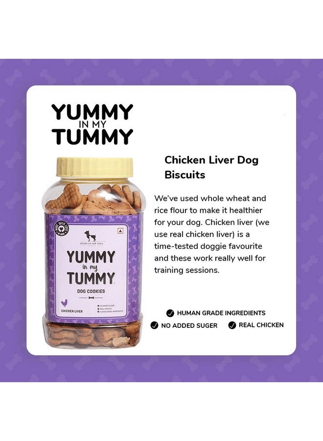 Heads Up For Tails Dog Biscuits Non Veg - Treats Cookies (320 Gm Each, Chicken Liver) - Pack Of 2, All Life Stages - Image 3