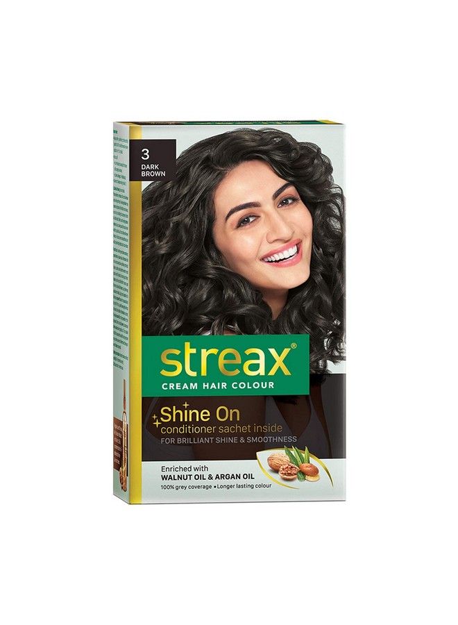 Streax Cream Hair Color For Unisex 120Ml 3 Dark Brown (Pack Of 1) - Image 1