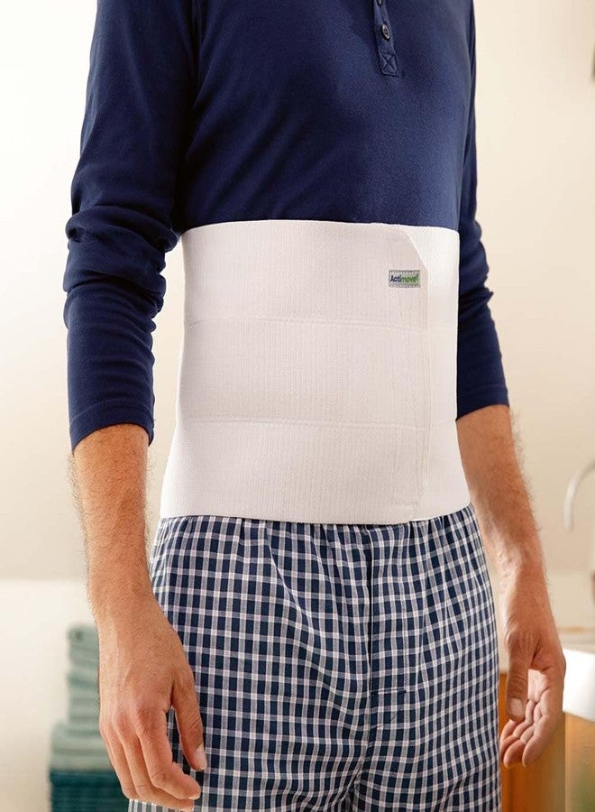 Actimove Professional Abdominal Binder for Men | Three or Four-Panel Belly Band for Lower Waist Support | Compression Garment for Post Traumatic & Post Surgical Recovery | White, 3-Panel, Medium - Image 4
