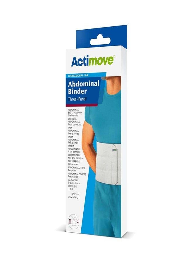 Actimove Professional Abdominal Binder for Men | Three or Four-Panel Belly Band for Lower Waist Support | Compression Garment for Post Traumatic & Post Surgical Recovery | White, 3-Panel, Medium - Image 3