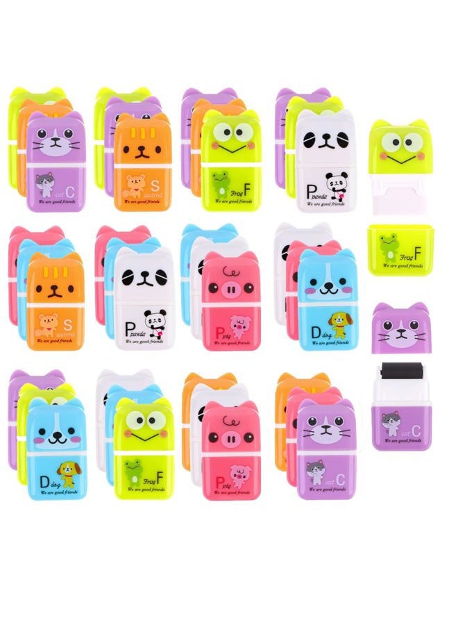Xgood 36 Pieces Erasers Roller Erasers Cute Animal Cartoon Eraser with Cover 6 Patterns Durable Soft Erasers Gift Eraser with Roller Cases for School, Office, Kids - Image 1