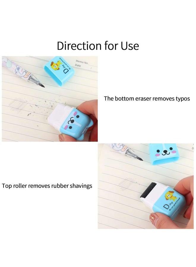 Xgood 36 Pieces Erasers Roller Erasers Cute Animal Cartoon Eraser with Cover 6 Patterns Durable Soft Erasers Gift Eraser with Roller Cases for School, Office, Kids - Image 3