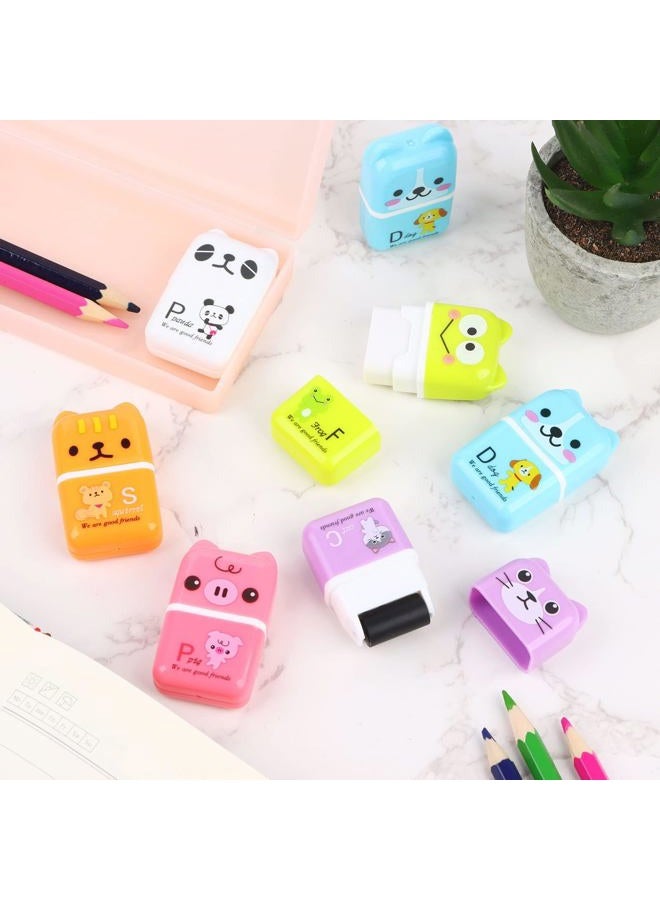Xgood 36 Pieces Erasers Roller Erasers Cute Animal Cartoon Eraser with Cover 6 Patterns Durable Soft Erasers Gift Eraser with Roller Cases for School, Office, Kids - Image 5