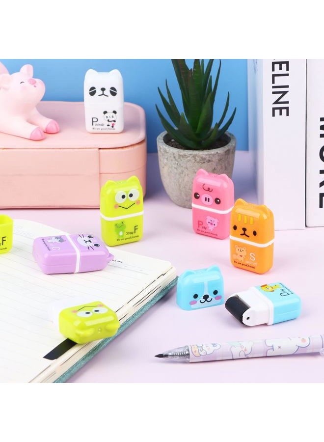 Xgood 36 Pieces Erasers Roller Erasers Cute Animal Cartoon Eraser with Cover 6 Patterns Durable Soft Erasers Gift Eraser with Roller Cases for School, Office, Kids - Image 4