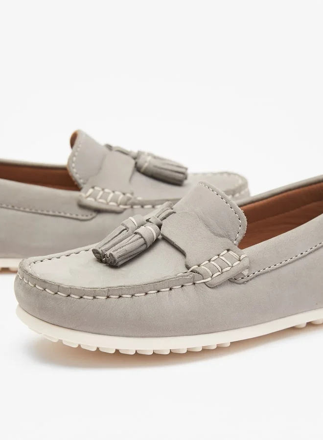 DUCHINI Boys Slip-On Moccasins With Tassel Detail
