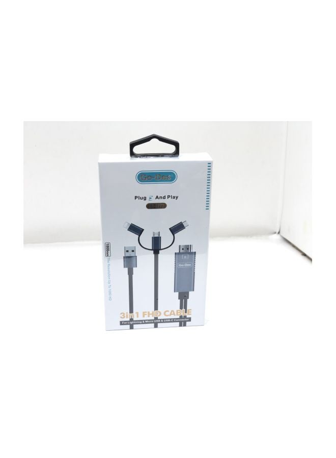 3-In-1 FHD Cable Black - Image 2