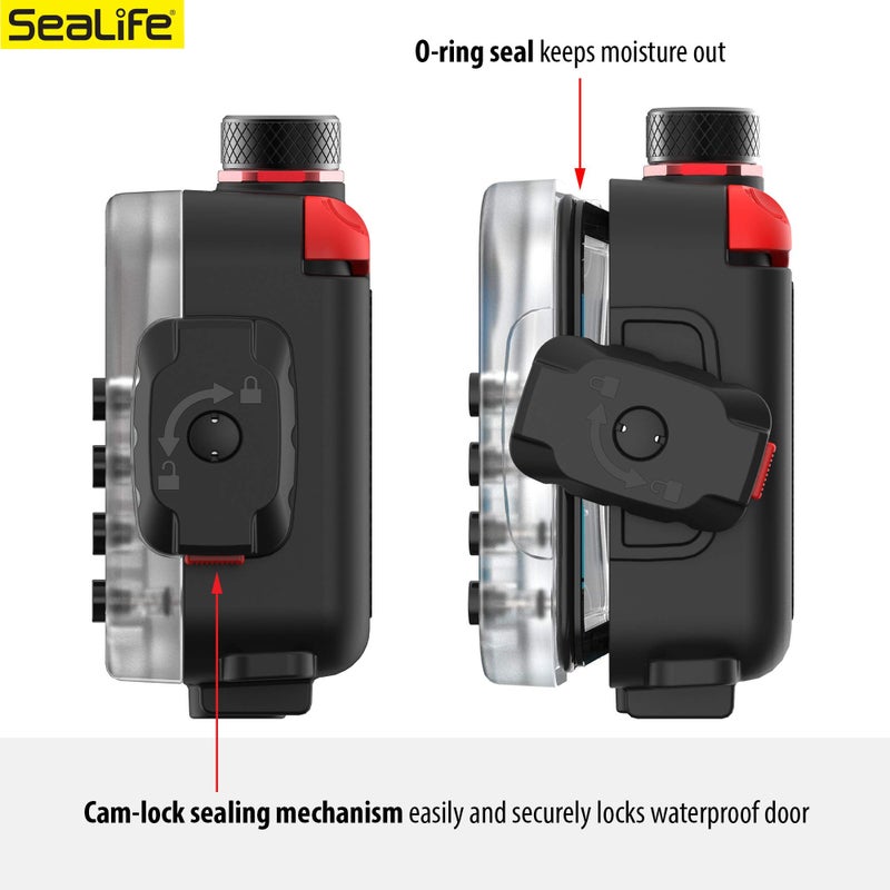 SeaLife Underwater Smartphone Scuba Case – Dive to 130’, Waterproof Photography, Access Camera Controls, Leak Alarms, Fits Most Phones (Without Light) Black - Image 3