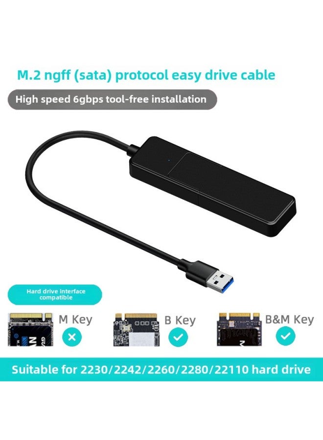 M.2 Hard Drive USB/Type-C To NVMe/NGFF SSD Solid State Mobile Hard Drive Box Adapter-Color:Ngff (sata) Protocol A Port - Image 1