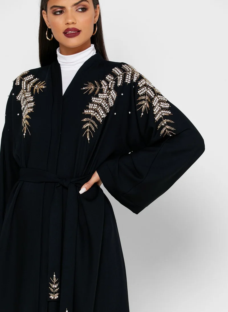 Moukhmalie Embellished Belted Abaya