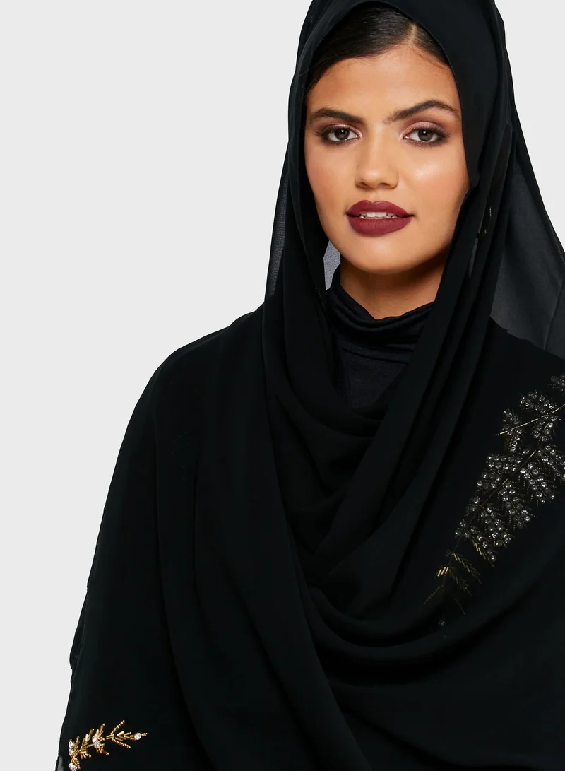 Moukhmalie Embellished Belted Abaya