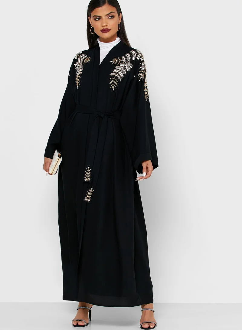 Moukhmalie Embellished Belted Abaya
