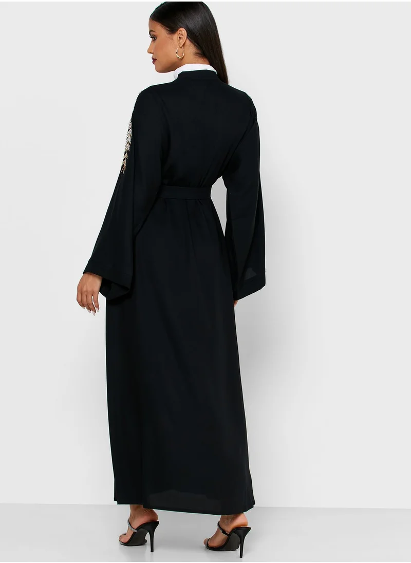 Moukhmalie Embellished Belted Abaya