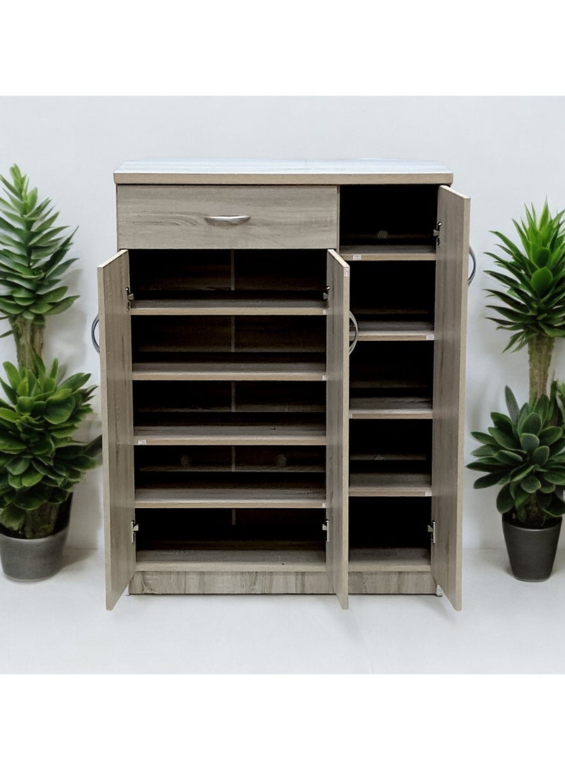 Sabir & Bros Furniture LLC SBF Wooden Shoe Cabinet with 3 Doors and 1 Drawer, 5-Tier Large Storage Shoe Organizer, Thailand Design, Shoe Rack for Hallway and Living Room  - Image 4