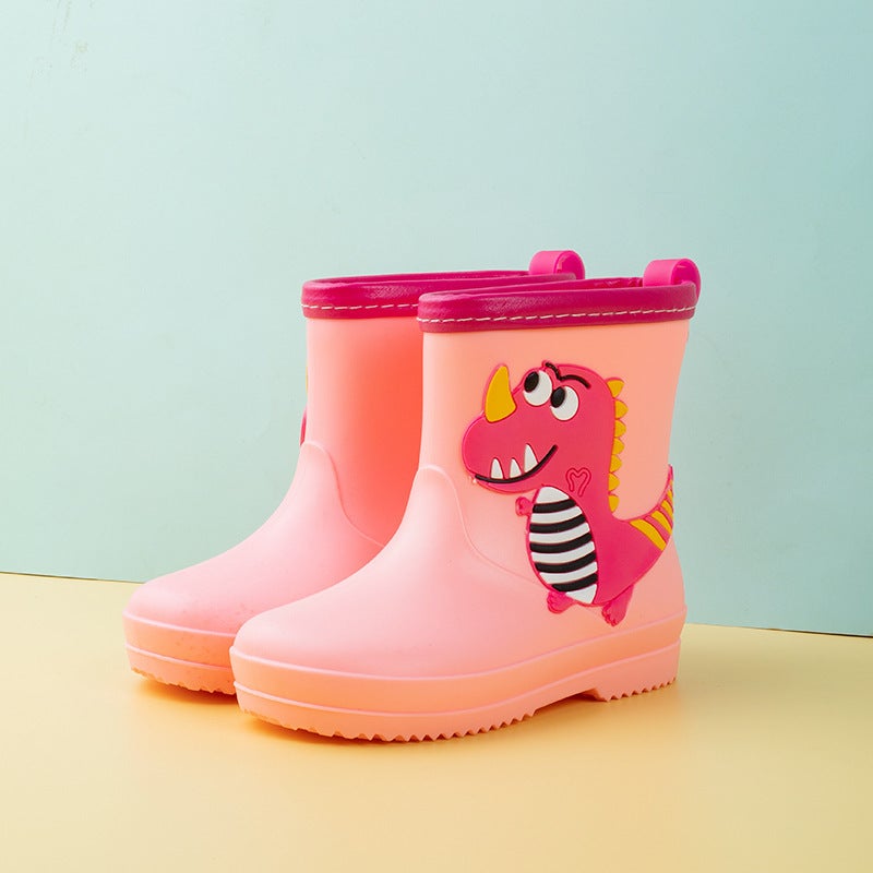 New Little Dinosaur Cartoon Pvc Children'S Lightweight Rain Boots Waterproof Men'S And Women'S Water Rubber Shoes Non-Slip Comfortable Rain Boots - Image 1