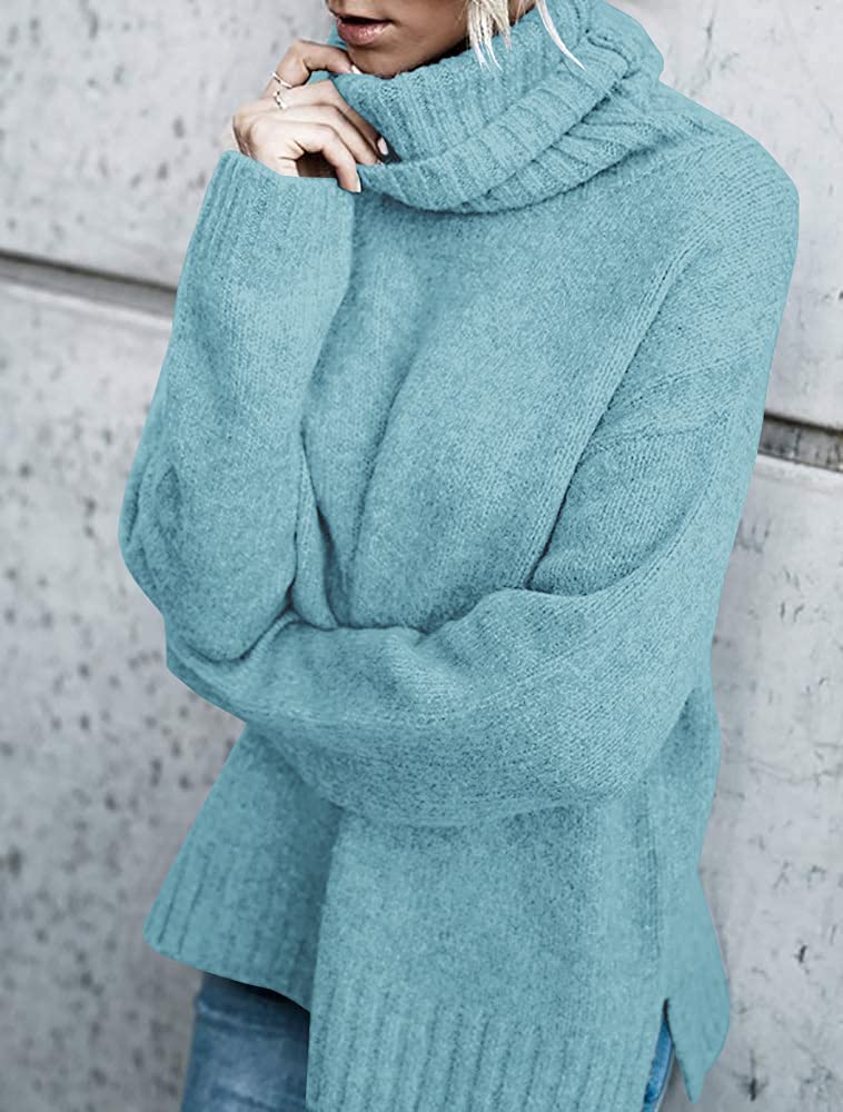 FISACE Womens Oversized Turtleneck Pullover Sweater Cable Knit Long Sleeve Sweater Tops - Image 3