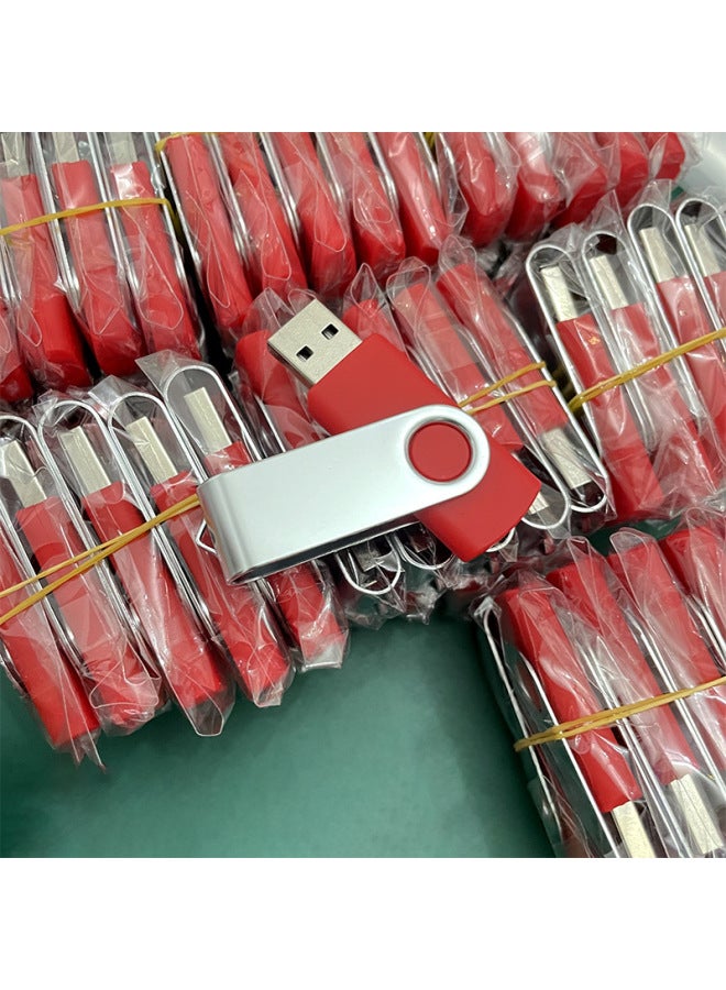 Rotating USB Flash Drive Small Capacity 1g2g4g8g Gift USB Flash Drive Manufacturers Blue Metal Rotating Clip USB Flash Drive-Color:Red-Capacity:8GB  - Image 1